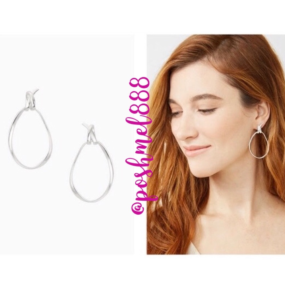 :: Stella & Dot [SILVER] Stacey Knot Hoop Earrings